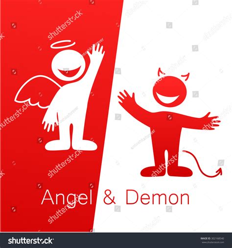 Angels Demons Symbols Good Evil Stock Vector (Royalty Free) 302168540