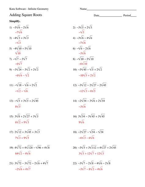 1 Adding Square Roots Pdf