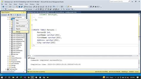 Sql Create Table Statement Youtube