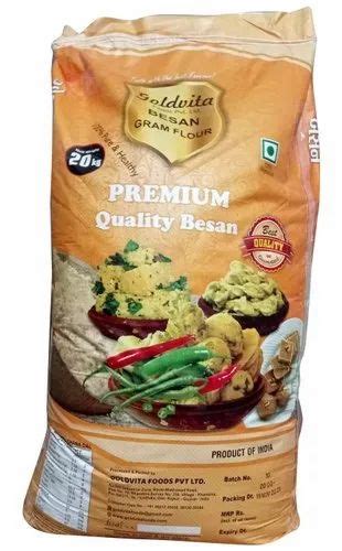 Indian Chana Dal Grade One Goldvita Besan For Khaman 20 Kg Packaging