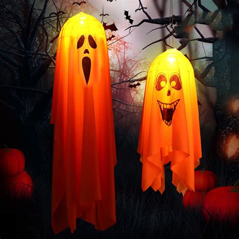 Dengjunhu Halloween Hanging Ghosts Decorations Flying Ghost Led Flashing Light For Halloween