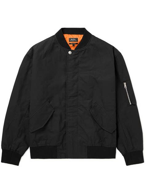 Apc Cotton Twill Bomber Jacket Black Apc