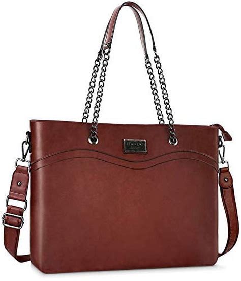 Mosiso Women Laptop Tote Bag Up To 15 6 Inch Pu Leather Shoulder