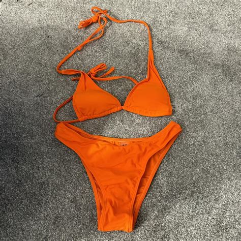 Orange Piece Bikini Set Depop