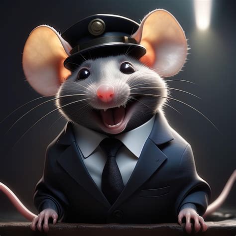 Premium Ai Image D Rendering Of A Cute Mouse Sitting In The Hat D