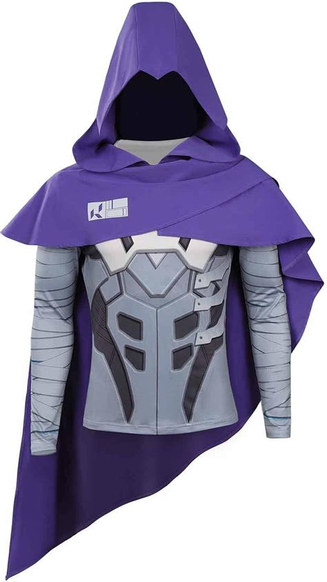 Wolyzz Valorant Omen Mens Costume Cosplay Top With Cape Pull Pullover