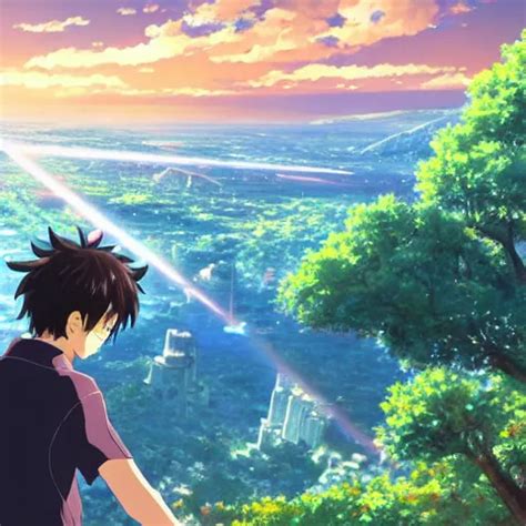 Makoto Shinkai Drawing Himself In The Movie Your Name Stable Diffusion