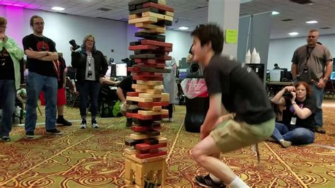 Epic Giant Jenga Final At Pdxlan 32a Youtube