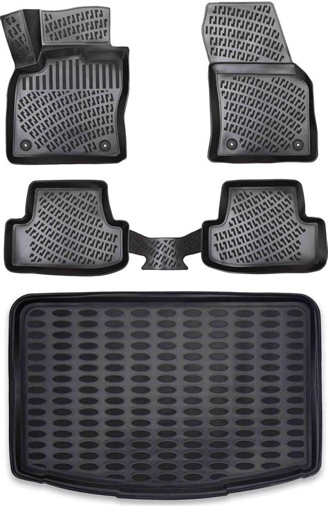 ELMASLINE Gummimatten Kofferraumwanne Set für Audi A3 2012 2020