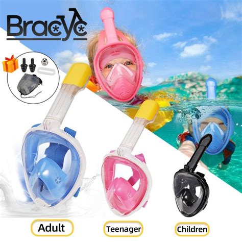 Underwater Snorkeling Full Face Children Swimming Mask Set Scuba Diving