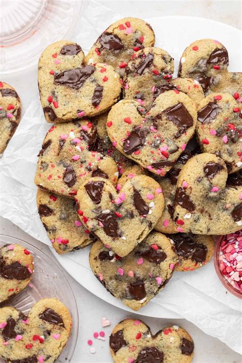 Heart Shaped Chocolate Chip Cookies