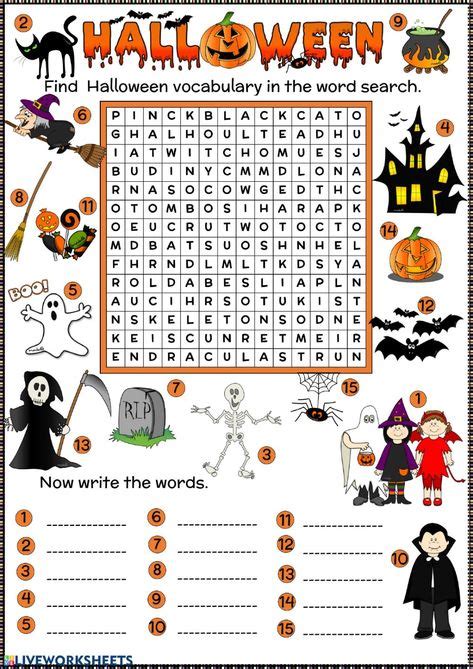 13 Ideas De Halloween Worksheets Esl English Actividades De