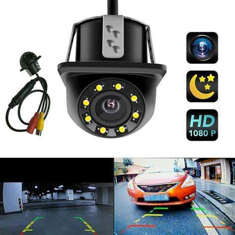 8LED Car Rear View Camera HD Waterproof Parking Line DC12V Video Backup