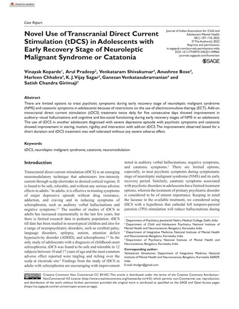 Pdf Novel Use Of Transcranial Direct Current Stimulation Tdcs In