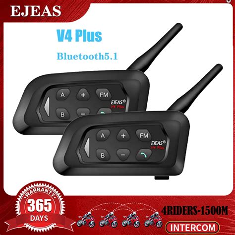 Ejeas Intercomunicador V Plus Para Casco De Motocicleta Auriculares