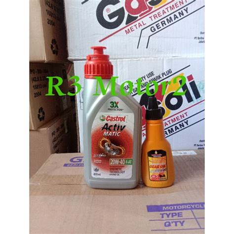 Jual PAKET OLI CASTROL MATIC ACTIV 0 8L 20W 40 PLUS GARDAN PETROASIA