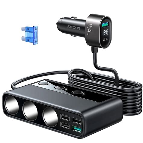 Joyroom W Car Charger Adapter With Three Sockets And Six Ports Jr