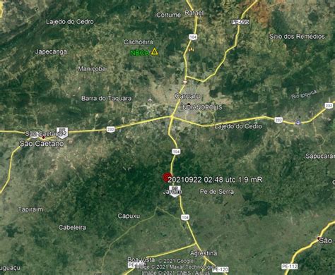 Tremor De Magnitude Registrado Em Caruaru Caruaru E Regi O G