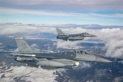 Colorado Air National Guard Conducts F 16 Fighter Jet Flyovers For