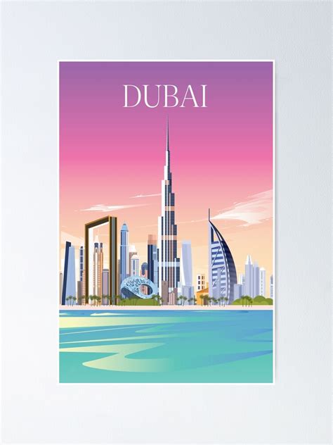 Burj Khalifa Dubai Travel Poster Poster For Sale By Arctic Frame