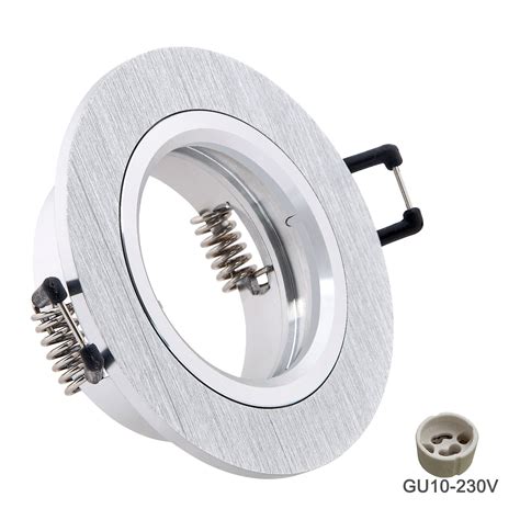 Einbaustrahler Gu10 230v 60 Mm Alu Gebürstet Hochwertig