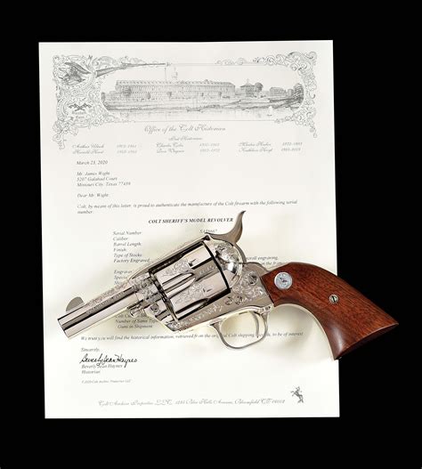 M Howard Dove Factory Engraved Colt Sheriffs Model Single Action