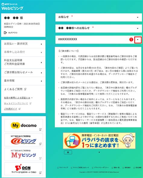 請求金額請求内訳の確認 ビリングサービス Nttファイナンス株式会社
