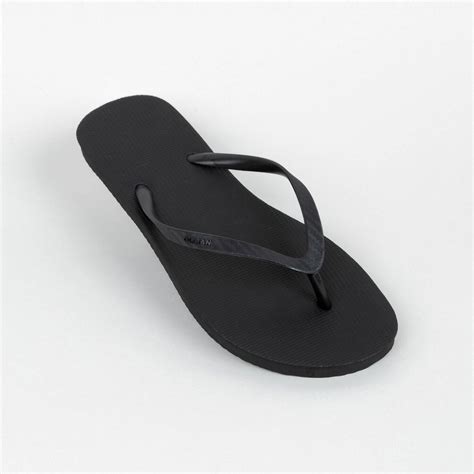 Womens Flip Flops 100 Black Decathlon