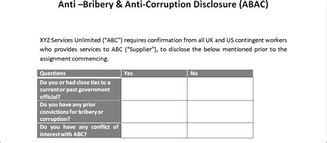 Anti Bribery Policy Template