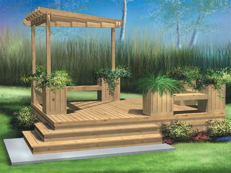 Deck Plans Low Patio Deck Plan 072x