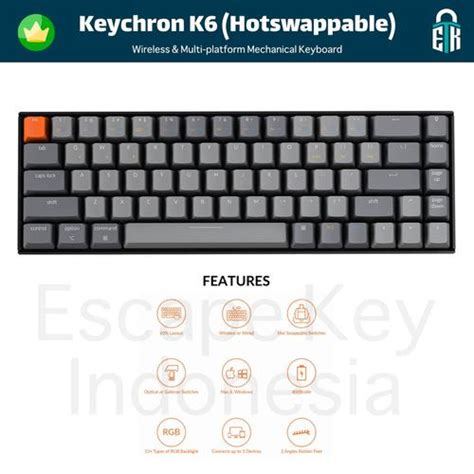 Jual Keychron K6 Gateron Hot Swappable Switch 100 Original White Backlight Jakarta Barat