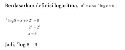 Pengertian Logaritma Bentuk Sifat Dan Contoh Soal Matematika Kelas