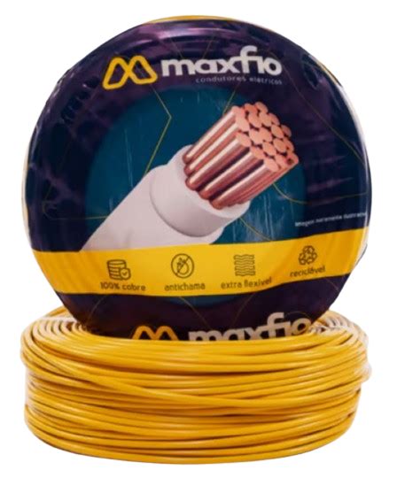 Cabo Elétrico Flex 2 5MM Amarelo 450 750V NBR247 100M MAXFIO Mega