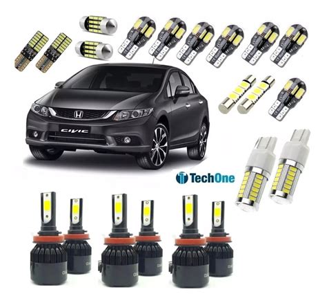 Kit Lampadas Super Led Techone Premium Civic Mercado Livre