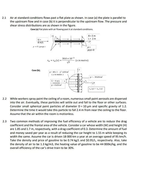 Solved 2 1 Air At Standard Conditions Flows Past A Flat Chegg