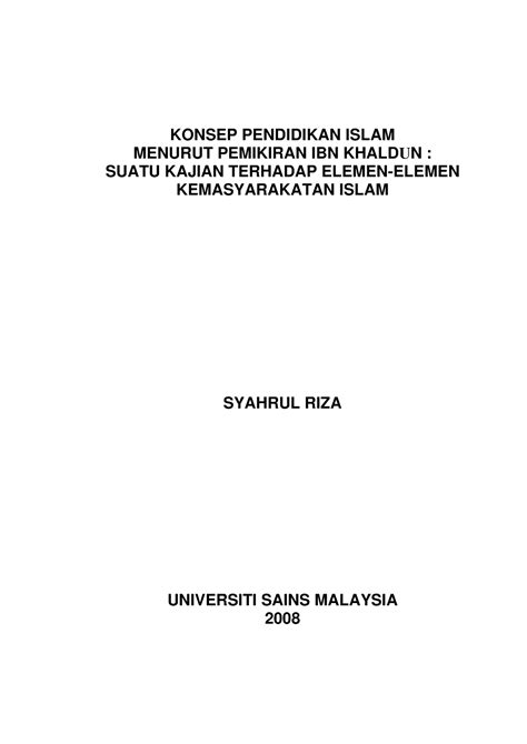 Konsep Pendidikan Islam Menurut Pemikira Konsep Pendidikan Islam