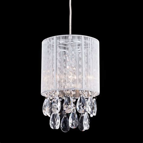 Modern Crystal Pendant Lighting String Drum Shade Claxy