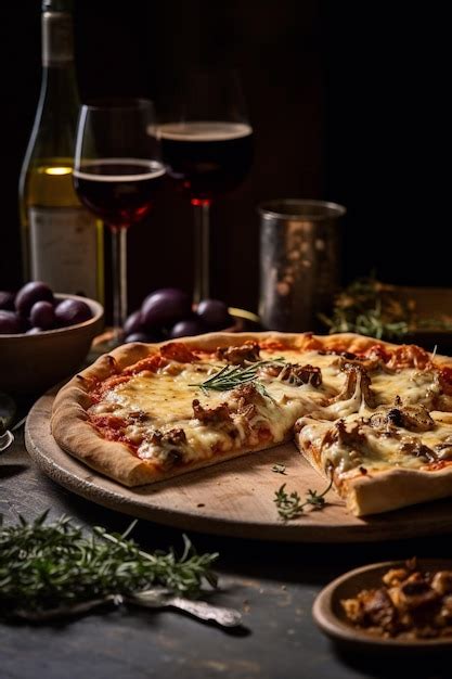 Pizza Saborosa Quente Queijo Derretendo No Restaurante Foto Premium