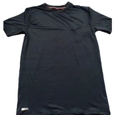 Plain Black Cotton Men T Shirt Round Neck At Rs 100 In New Delhi ID