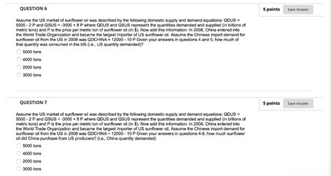 Solved Question 6 5 Points Save Answer Assume The Us Market