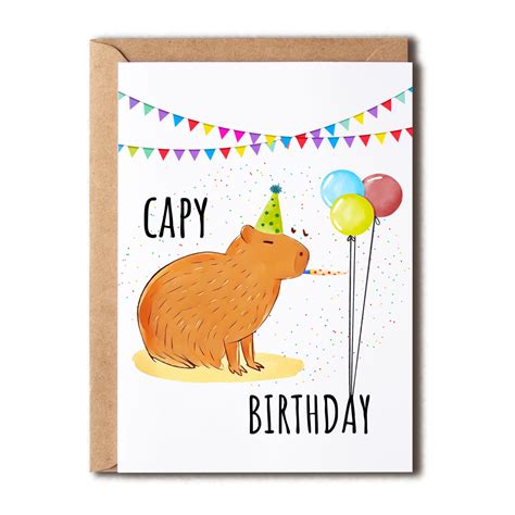 Buy EruditeGifts Capy Birthday Card Funny Birthday Card Happy