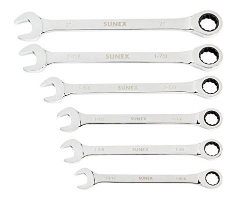 Sunex 9937 6 Pc Super Jumbo Ratcheting Wrench Set Includes Roll Case