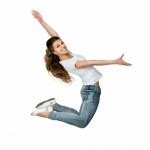 Jumping Isolated Woman Jump Stock Photo By Maridav 22310585