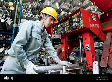 Man Operating Machinery Stock Photo Alamy