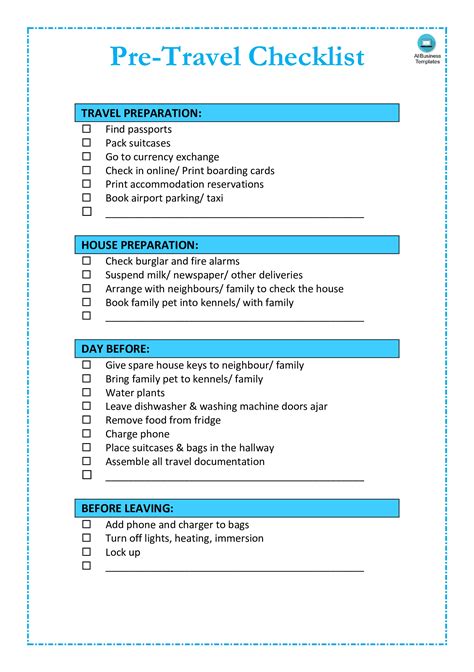 How To Draft A Pre Travel Checklist An Easy Way To Start Is To