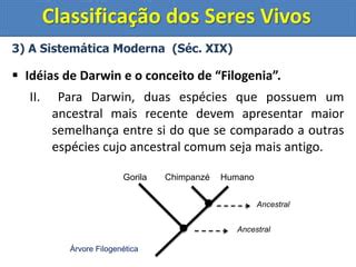 classificação dos seres vivos sistemática ppt