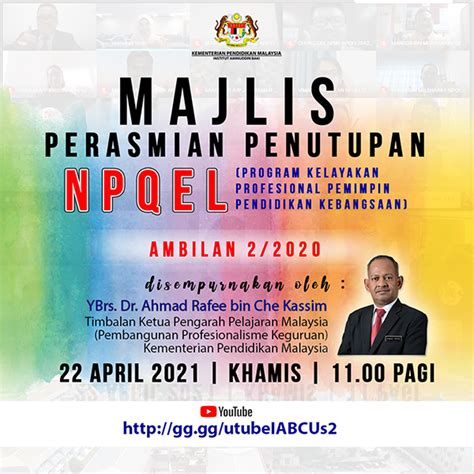 MAJLIS PERASMIAN PENUTUPAN NPQEL AMBILAN 2 2020 Portal Rasmi Institut