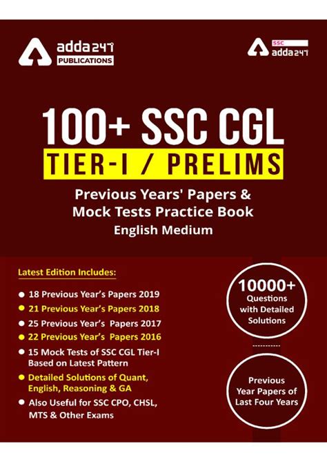 100 Ssc Cgl Tier I Mock Test Practice Book Index