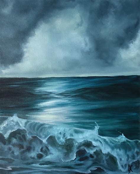 Original sea painting waves oil art Tender fragrant | Etsy