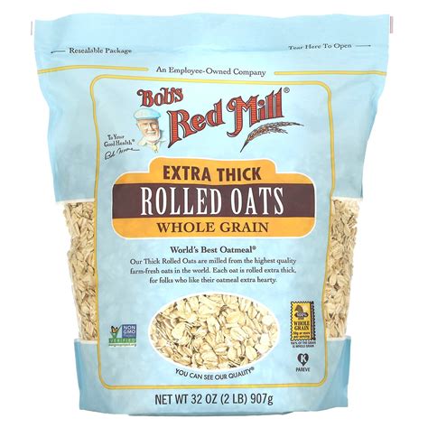 Bob S Red Mill Extra Thick Rolled Oats Whole Grain 32 Oz 907 G